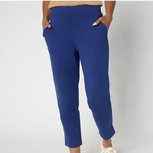 Denim&Co Women's Blue EasyWear French Terry Crop Pants, S